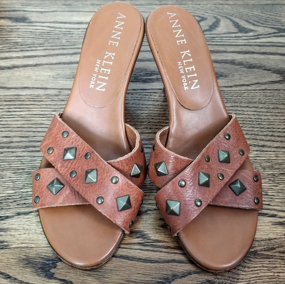 Anne Klein Leather Sandal Heels - Picture 2 of 2